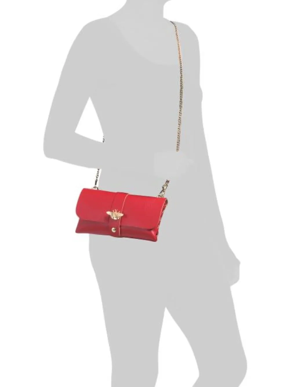 PERSAMAN NEW YORK Made In Italy Leather Bee Crossbody